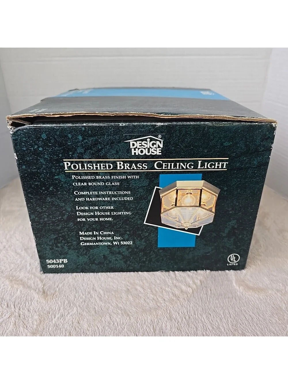 Design House Polished Brass Ceiling Light 5043PB NIOB 6 1/2 In H By 10 In Dia
